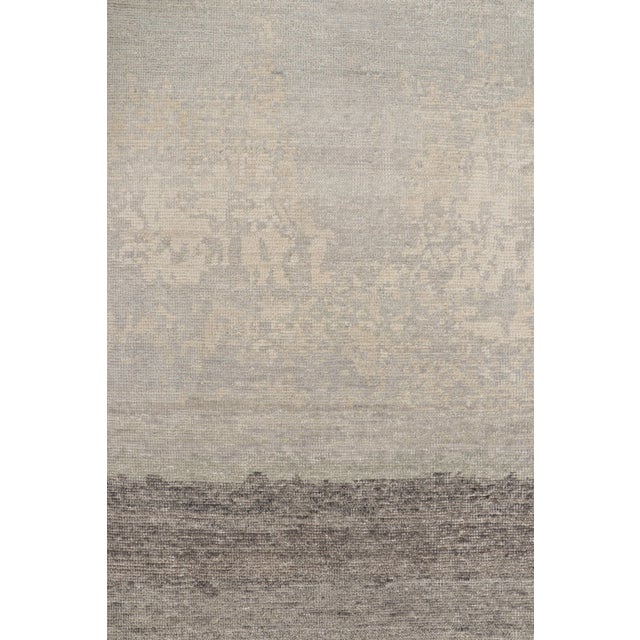 Contemporary Rug & Kilim’s Modern Distressed Abstract Rug in Beige, Gray and Blue Tones For Sale - Image 3 of 8