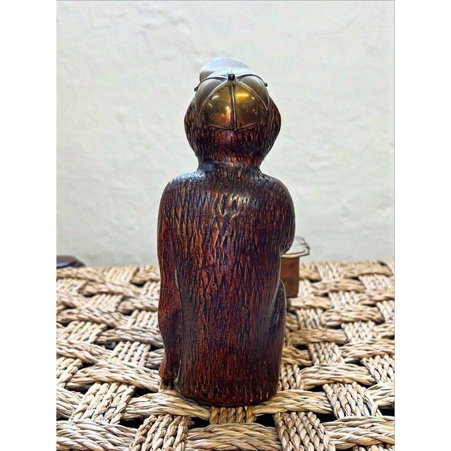 Wood Antique 19th Century Black Forest Carved Wooden Monkey Vesta Match Striker, 1890 For Sale - Image 7 of 9