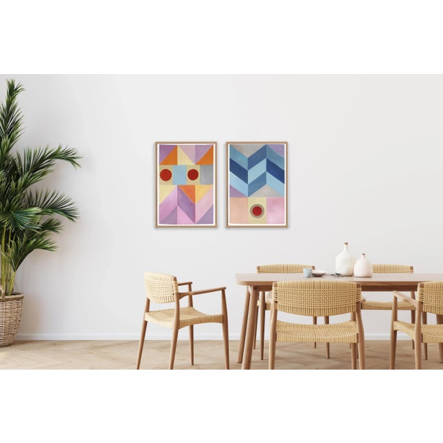 2023 "Cool Magenta Mountain Dusk" Abstract Diptych Acrylic Painting on Watercolor Paper by Natalia Roman For Sale - Image 10 of 11