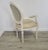 White Ethan Allen Louis XVI French Striped Style Oval Back Armchairs in Distressed White Finish For Sale - Image 8 of 13