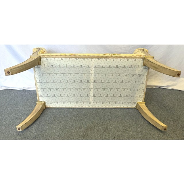 Vintage Francisco Hurtado Rolled Arm Upholstered Bench Made in Spain For Sale - Image 13 of 15
