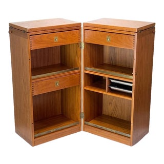1960s Mid Century Modern Compact Teak Dry Bar by Reno Wahl Iverson for Drylund For Sale