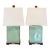 Pair of Lauren Ralph Lauren Celadon Crackle Glazed Porcelain Table Lamps | Coastal Modern Transitional Lighting With Original Shades For Sale