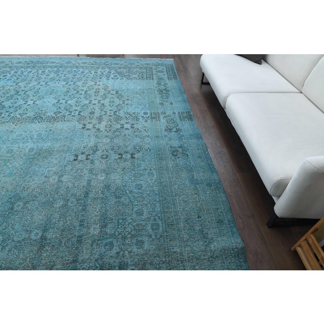 1970s Vintage Persian Handmade Wool Cotton Area Rug For Sale - Image 10 of 11