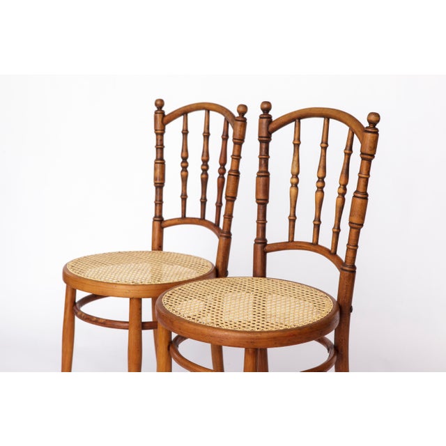 Wood Vintage Austrian Bentwood Chairs from Jacob & Josef Kohn, 1950s, Set of 4 For Sale - Image 7 of 10