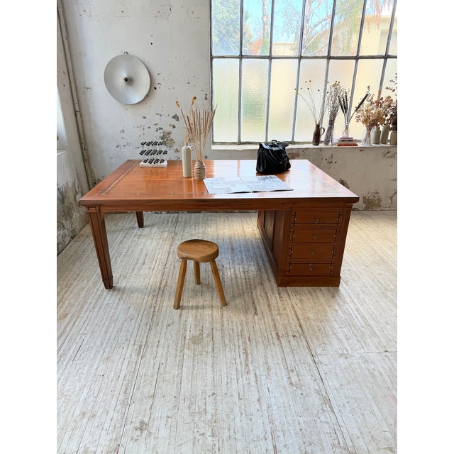 Early 20th Century Antique Double-Sided Desk with Walnut Countertop, 1900s For Sale - Image 5 of 18