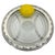 Antique Neoclassical Sterling Silver and Cut Glass Crudité and Condiments Dish. This round and charming silver edged cut...