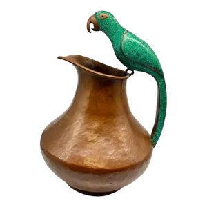 Mid 20th Century Alfredo Villasana Taxco Parrot Pitcher, From Mexico