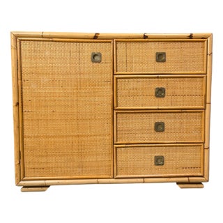 Wicker and Bamboo Cabinet from Dal Vera, Italy, 1970s For Sale