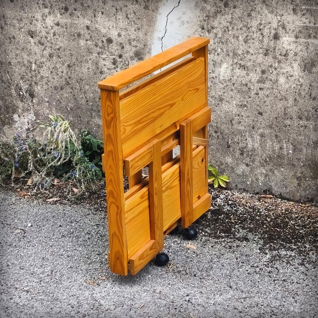 Folding Serving Table in Scandinavian Pine, 1970s For Sale - Image 14 of 18