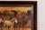 Wood Vintage Inlaid Wood Framed Painting Depicting Four Horses in a Landscape For Sale - Image 7 of 12