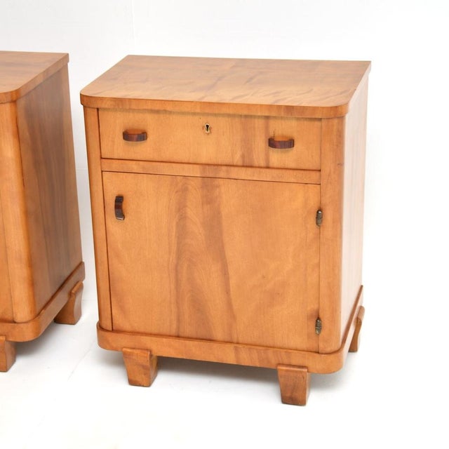 Swedish Art Deco Walnut Nightstands, 1930, Set of 2 For Sale - Image 10 of 13