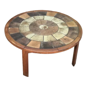 1960s Tue Poulsen Ceramic and Teak Table