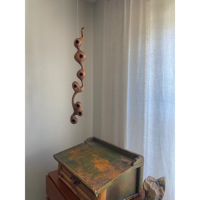 Contemporary Walnut Wall-Hung Modernist Serpentine Sculpture For Sale - Image 3 of 10