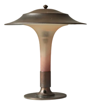 Art Deco Table Lamp Torch in Brass and Glass attributed to Fog & Mørup, Denmark, 1930s