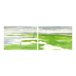 1970s Robert Angeloch Landscape Diptych - Set of Two For Sale