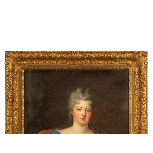 Antique 18thC Royal French Oil Painting Portrait Elizabeth Madame Palatine 1780 by Nicolas Bernard Lépicié, 1780 For Sale - Image 4 of 15