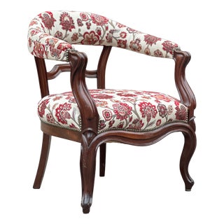 Cockfighting Chair with New Upholstery, 1930s For Sale