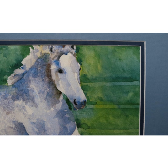 This beautiful and colorful watercolor is of a dapple-gray horse running in a field. I absolutely love the colors Ron used...