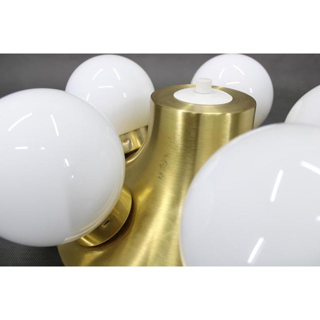 Brown Mid-Century Brass Flush Mount Lights, 1970s, Set of 2 For Sale - Image 8 of 13