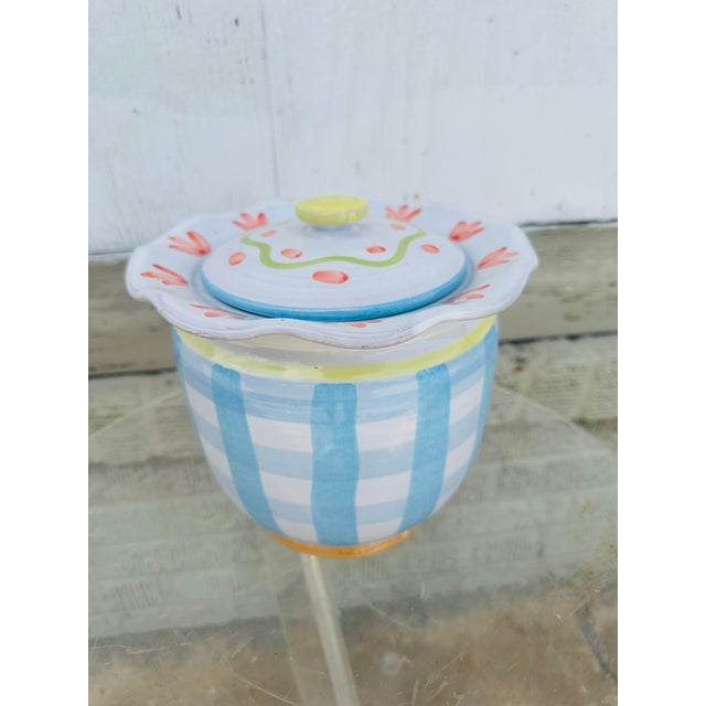 Vintage Lidded Jar in the Style of Mackenzie Childs For Sale - Image 4 of 7
