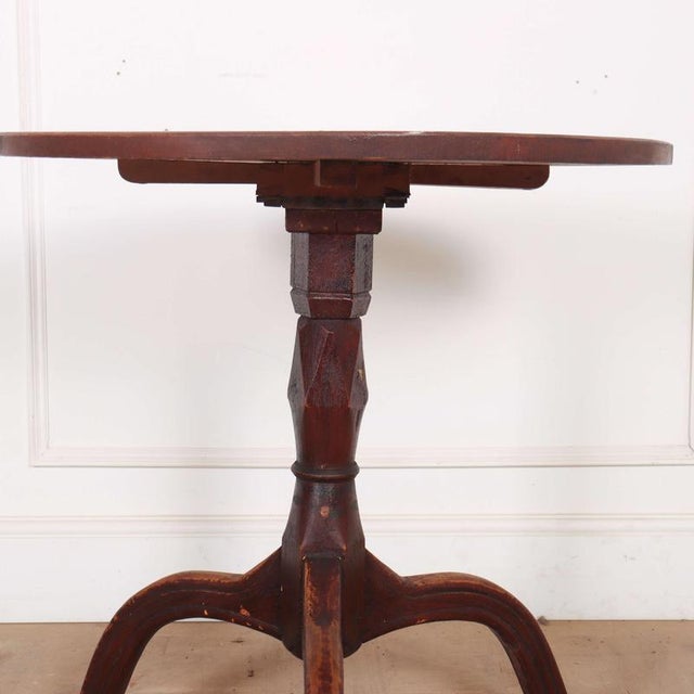 Swedish Original Painted Tripod Side Table For Sale - Image 3 of 6