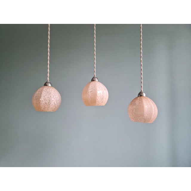 Art Deco Pendant Light in Pink Speckled Glass, 1920s For Sale - Image 13 of 16