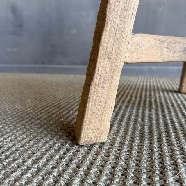 Vintage Elm Wood Chop Block Table For Sale In Los Angeles - Image 6 of 8