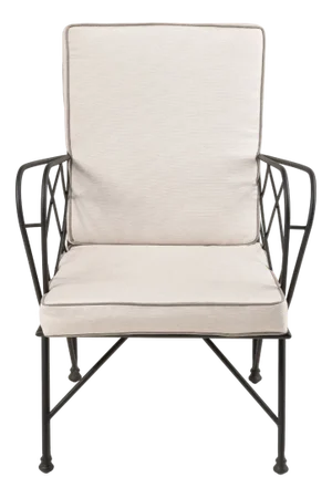 Eden Outdoor Iron Armchair with Cushions by Il Bronzetto
