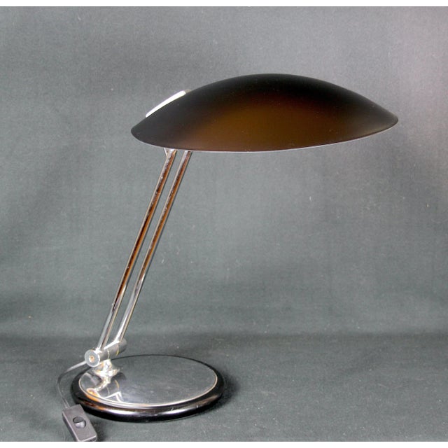 Black Aluminor Modern Space Age French Black & Chrome Table Desk Lamp, 1970's For Sale - Image 8 of 9