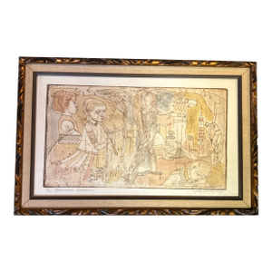 1960’s Original Irving Amen Abstract Illustration Lithograph “Dancer’s Dream”