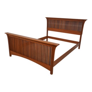 Stickley Queen Size Cherry Arts & Crafts Bed For Sale