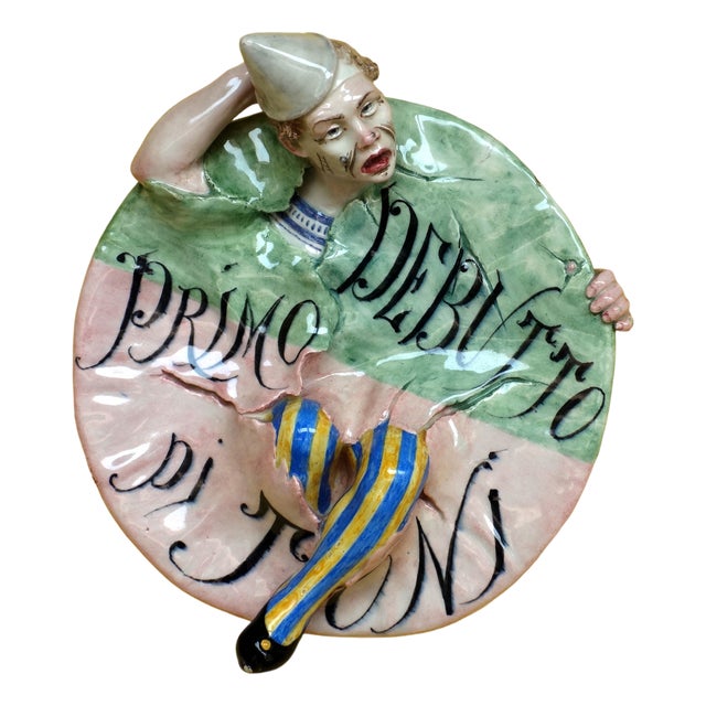 Art Deco Ceramic Wall Flower Holder, Italy, 1930 For Sale