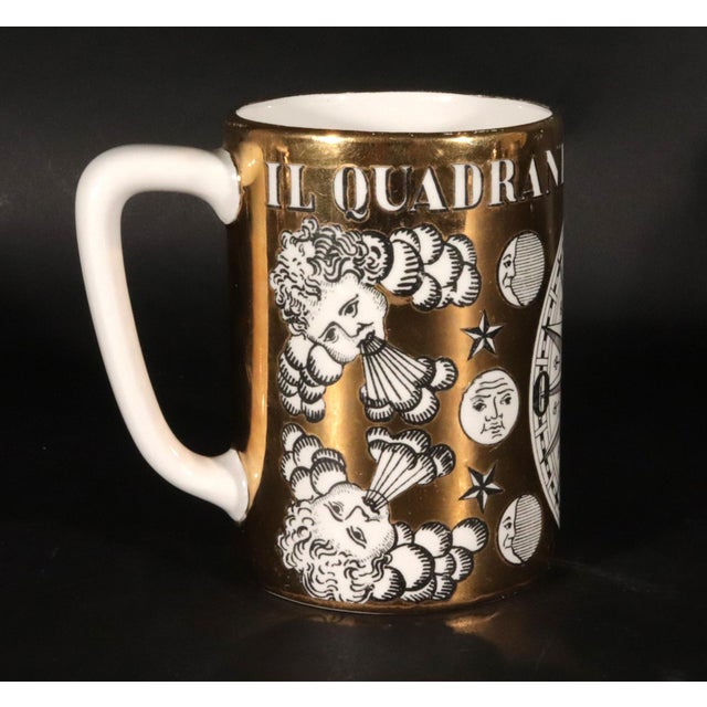 Piero Fornasetti (1913-1988) "Il Quadrante" Ceramic Beer Stein c. 1960s A superb and rare example of Piero Fornasetti's...