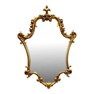Antique Rococo Style Gilded Gold Mirror For Sale
