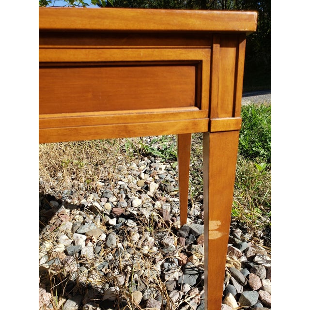 Mid Century Hekman Furniture Wood Side Table Wedge Single Drawer For Sale - Image 11 of 11