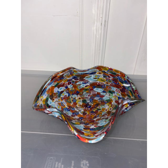 Empty pockets centerpiece in Murano glass le murrine or wavy marked Barovier and Toso 1950s-60s width 22 cm by 21 cm...