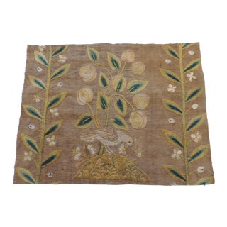Antique Venetian Embroidered Floral Fragment #5 For Sale