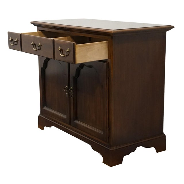 Late 20th Century Drexel Heritage Carleton Cherry Collection Traditional Style 59" Slide Top Server Buffet For Sale - Image 5 of 12