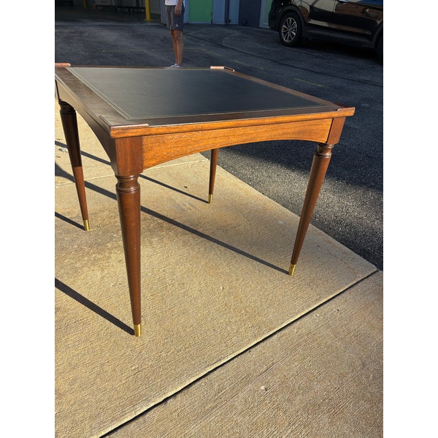 Vintage Leather Top Game & Card Dining Table by Fine Arts Furniture Co. For Sale - Image 9 of 12
