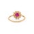 Victorian-Style 14k Yellow Gold 1.04ct Ruby & Diamond Halo Cluster Flower Ring Size 4 For Sale - Image 9 of 16