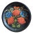 Vintage Mexican Folk Art Wood Floral Hanging Plate For Sale