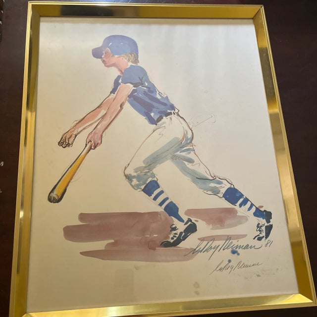 Contemporary Vintage Leroy Neiman Double Hand Signed Sport Framed Lithograph For Sale - Image 3 of 8