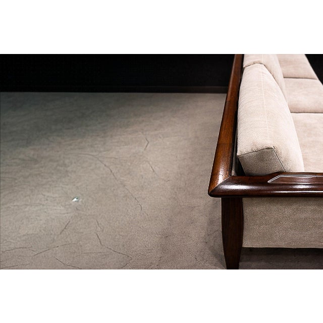 Sofa in Brazilian Rosewood and Warm Taupe Mohair, Fátima, 1960s — Lot 550A For Sale - Image 11 of 15