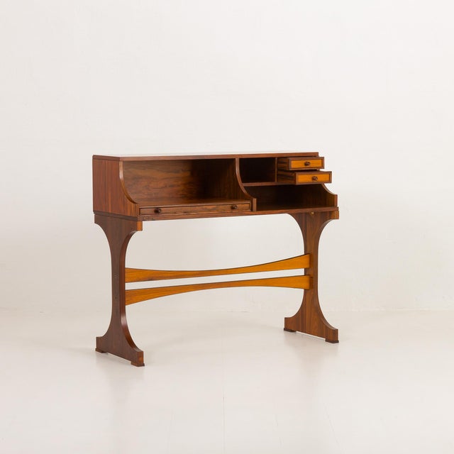 Mid-Century Italian Rosewood Desk or Console in the style of Gianfranco Frattini, 1960s For Sale - Image 3 of 18