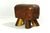 Leather gymnastics vaulting horse, shortened to seat height, leather in very good condition with a rich patina