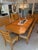 Cherrico Solid Oak Dining Set – 3 table leafs, 10 Chairs (2 Captain’s Chairs) – Excellent Condition 103" long with table...