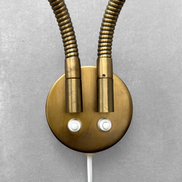Metal Scandinavian 8661 Wall Lamp in Brass and Steel from Böhlmarks, 1940s For Sale - Image 7 of 10