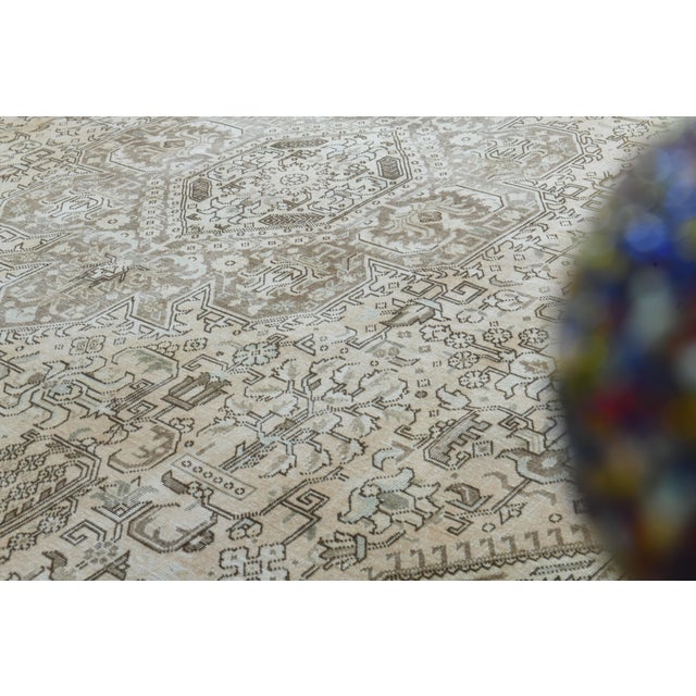 Folk Art 1970s Vintage Persian Handmade Wool Cotton Orange Area Rug For Sale - Image 3 of 11