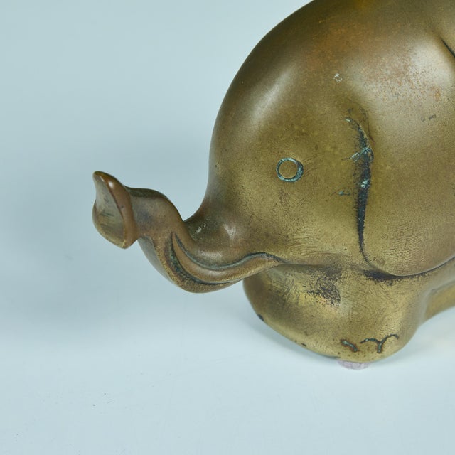 Brass Elephant Piggy Bank For Sale - Image 11 of 12